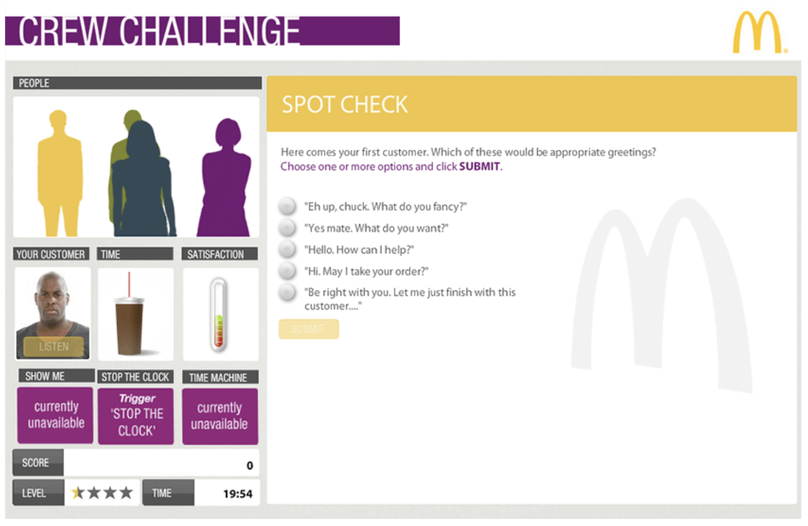 Mcdonalnds till game challange